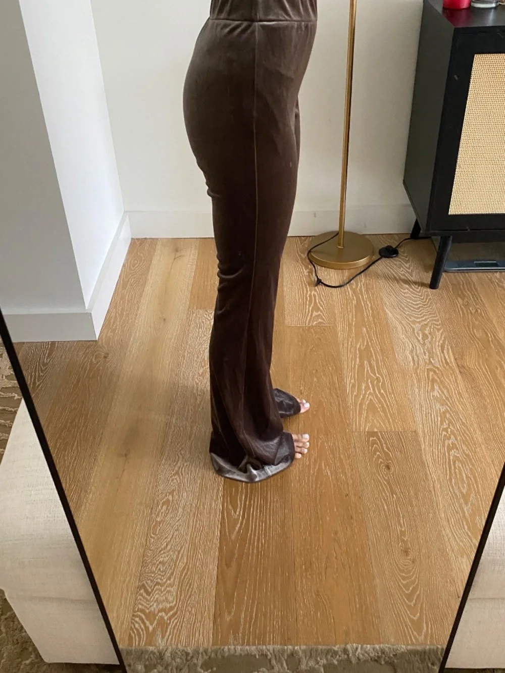 Zara Brown Velvet/ Velour Pants | Size XS